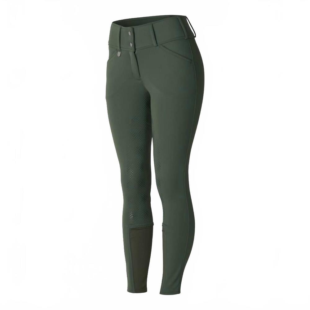 NEW HORZE women's thermo softshell silicone full seat breeches pants in thyme gr